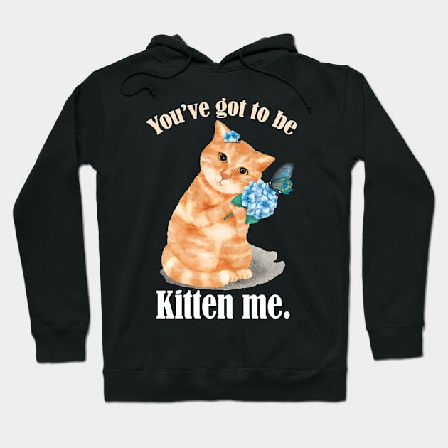 You've Got To Be Kitten Me- Funny Cat Pun- Cat lovers Gift Hoodie by Eva Wolf